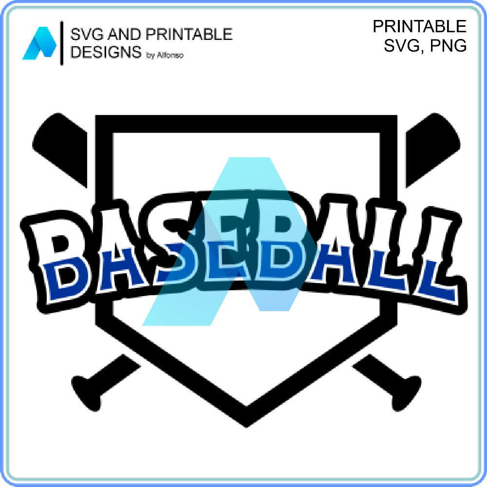 Baseball Logo Home Plate Design Vintage Crossed Bats SVG PNG ...